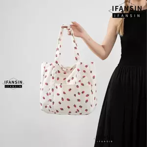 Túi Tote IFANSIN, Túi đeo vai dung tích lớn nhẹ, Túi xách vải nhung thông thường dành cho nữ