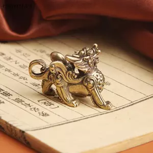 Tượng Tượng Sự Giàu Có Đồng Thau Trang Trí Thịnh Vượng Phong Cách Trung Hoa Trang Trí Qilin Dragon Lu Động Vật Phong Thủy Vintage [VN]