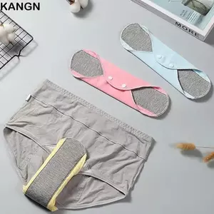 KANGN Vải kinh nguyệt Vệ sinh, Quần lót có thể giặt được Tã người lớn có thể tái sử dụng, Người cao tuổi Ngăn ngừa rò rỉ nước tiểu Miếng đệm vệ sinh nữ tính mềm mại chống trượt Thời gian kinh nguyệt thấm hút hàng tháng