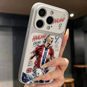 Ốp lưng iPhone họa tiết da mạ phong cách Na Uy số 9 Harland iPhone 17 16 15 14 13 12 11 Pro Max Plus Max