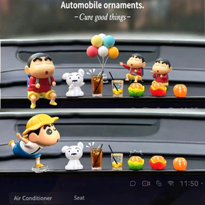 6 Cái / bộ Hoạt Hình Crayon Shin-Chan Nohara Shiro Chó Xe Điều Khiển Trung Tâm Trang Trí Xe Trang Trí Tự Động Trang Trí