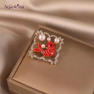 AqToCna Kim Loại Bướm Thổ Cẩm Thời Trang Retro Xòe Quần Áo Pin Chống Rò Rỉ Phụ Kiện AqToCna