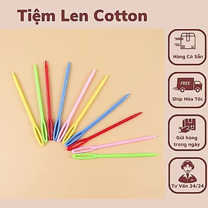 Kim khâu len nhựa màu sắc ( gói 9 cái - 3 size 5/7/9cm)