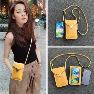 Tất Cả Trận Đấu Da Mềm Đeo Ngang Màn Hình Cảm Ứng Túi Điện Thoại Di Động Nữ Ngày Đi Bộ Điện Thoại Di Động Túi Đeo Vai Nhỏ Túi Mini Túi Nhỏ