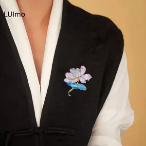 LUImo Thời Trang Men Cây Hoa Sen Thổ Cẩm Chân Cho Nữ Quần Áo Áo Áo Phụ Kiện Quà Tặng SBS