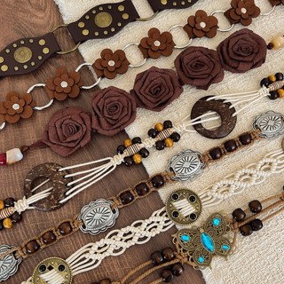 2026 Phù Hợp Với Dây Thắt Lưng Trang Trí Độc Đáo Bohemian Retro Phong Cách Dân Tộc Thắt Lưng Bện Nữ