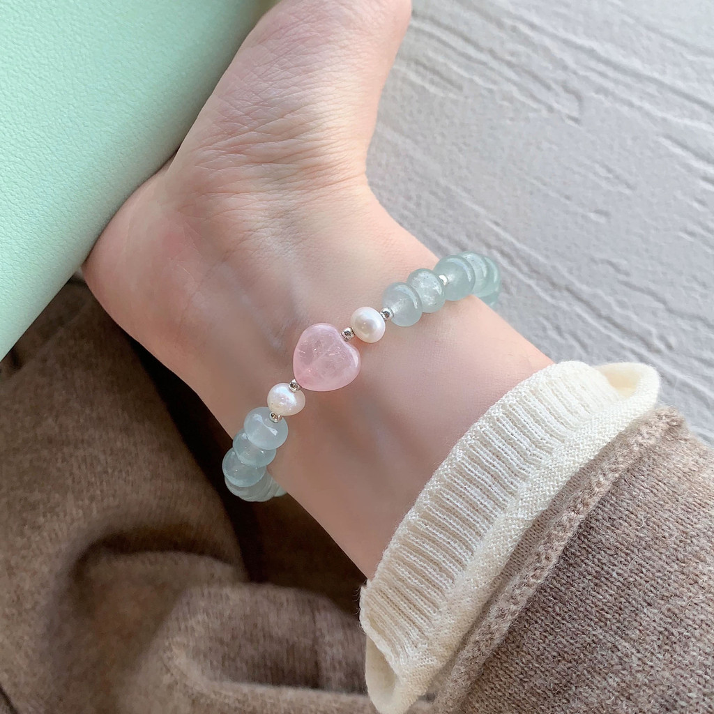 Vòng tay Chalcedony tự nhiên trong suốt phong cách Trung Quốc mới