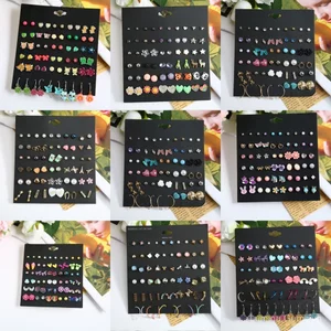 Bán Bông Tai Hợp Kim Bán Buôn Nhiều Bộ Bông Tai Nữ 30 Đôi / bộ Phiên Bản Hàn Quốc Phim Hoạt Hình Nữ Bông Tai Bộ