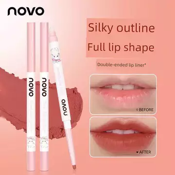 chì kẻ viền môi Bàn chải môi của riêng bạn!No Novo Hai Đầu Lip Liner, Bút Chì Môi Móc Màu Khỏa Thân, Chống Thấm Nước, Giữ, Không Phai Màu