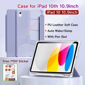 Ốp điện thoại Cho iPad 10th 10.9 inch Có Khe Cắm Bút Vỏ Bảo Vệ Từ Tính Cho iPad 10 10.9inch Có Mặt Sau Trong Suốt