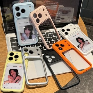 Hàn Quốc Màu Kẹo Khung Silicon Trong Suốt Acrylic Ốp Lưng Điện Thoại iPhone 17Promax 17Pro 16Promax 12 13 14 15 Pro Max Chống Sốc Nữ Điện Thoại Di Động