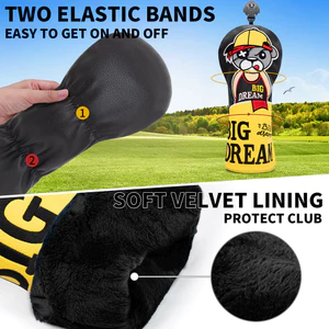 Vỏ bảo vệ câu lạc bộ Golf Pirate Bear No. 1 Vỏ câu lạc bộ bằng gỗ Fairway PU Vỏ đầu bóng dày chống thấm nước