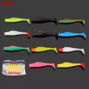 ECK 6 Chiếc TPR Mồi Mềm 8 cm Cao Su Mồi Câu Cá Shad Bơi Mồi Silicon Mồi Mới HOT