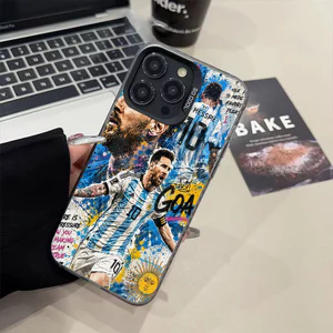 Ốp lưng iPhone Messi No. 7 phủ kim loại hoa văn IMD iP 17 16 15 14 13 12 11 Pro Max Plus X Max 7 8 Plus Air