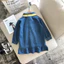 ✿ Bé Gái Nơ Thắt Nơ Áo Sơ Mi Denim Ruffle Hem Dài Tay Trẻ Em Ngọt Ngào Mềm Mại Mùa Xuân Thu Jean Đầm