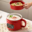 Nồi Điện Đa Năng 1.8L Lòng Men Sứ Ceramic Nấu Mì Hấp Luộc Chiên Xào Lẩu Mini Tiện Lợi Sinh Viên