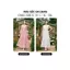 Đầm maxi nữ CARDINA chất liệu thô thêu sát nách cỏ tròn eo chun peplum 6VXM01