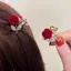 PNPIA- Hoa Hồng Đỏ Đẹp Móng Vuốt Tóc Nhỏ Hoa Hồng Xinh Đẹp Kim Loại Mini Trang Trí Tạo Kiểu Tóc Kẹp Nữ Bé Gái Phụ Kiện Tóc