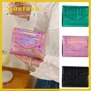 Ví Nữ GUSTAVA, Hộp Đựng Thẻ Dung Tích Lớn Bằng Laser Siêu Mỏng, Khe Cắm Đa Thẻ Di Động Ngọt Ngào Da PU Ví Đựng Tiền Xu Ngoài Trời