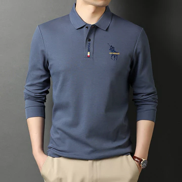 Xuyên Biên Giới Nam Trẻ Ve Áo Dài Tay Áo Thun Xuân Thu Nam Đáy Áo Sơ Mi POLO Áo Sơ Mi Áo Sơ Mi Cổ Áo Sơ Mi