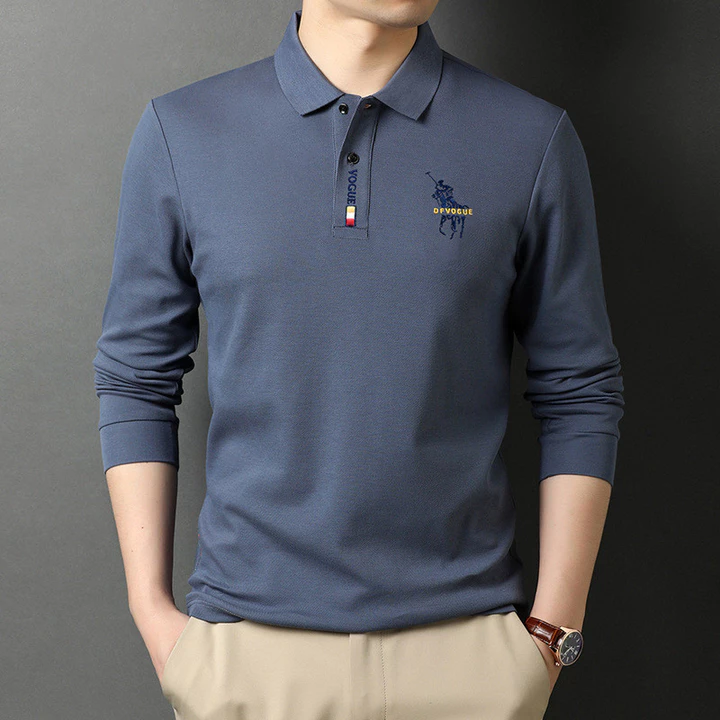 Xuyên Biên Giới Nam Trẻ Ve Áo Dài Tay Áo Thun Xuân Thu Nam Đáy Áo Sơ Mi POLO Áo Sơ Mi Áo Sơ Mi Cổ Áo Sơ Mi