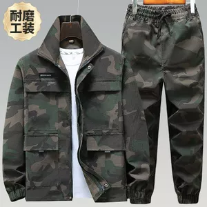 Mùa Xuân Thu Lưới Ngụy Trang Quần Áo Phù Hợp Với Quần Áo Làm Việc Chống Mài Mòn Nam Nhà Máy Xưởng Xây Dựng Tự Động Sửa Chữa Bảo Hộ Lao Động Quần Áo Bảo Hộ Lao Động Nữ