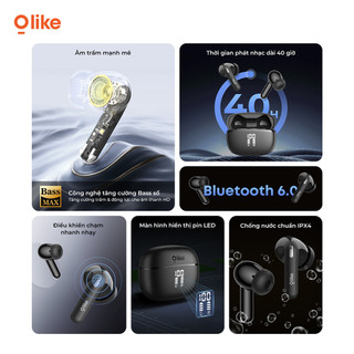 Olike T124 Tai Nghe Bluetooth TWS Không Dây Bluetooth 5.3 Màn Hình LED Pin Lâu Âm Thanh HiFi Chống Ồn Cho iPhone Samsung Xiaomi OPPO vivo Huawei iPad Laptop