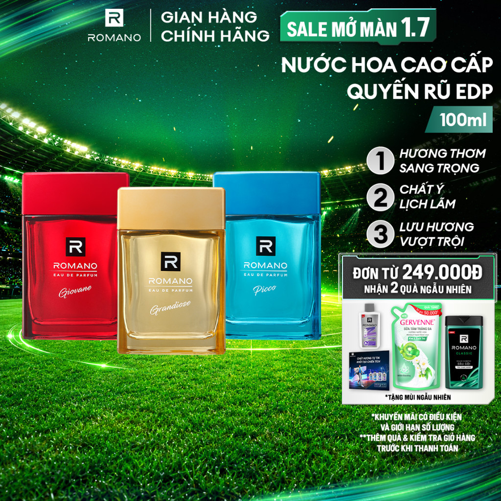Nước hoa Cao Cấp Dành Cho Nam EDP Romano Giovane / Picco / Grandiose 100ML