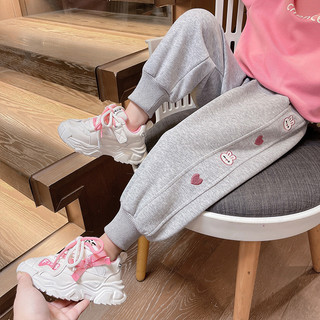 Quần nỉ dành cho bé gái 14-45kg.Quần dài cho bé gái mẫu QUẦN TRÁI TIM.Quần thu đông cho bé gái. D18