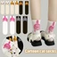 Tất Cotton AMBU, Tất Trứng Mèo Hấp Thụ Độ Ẩm Hoạt Hình, Dễ Thương Với Bóng Mềm Mại Thoáng Khí Giữa Ống Tất Quà Tặng Sáng Tạo