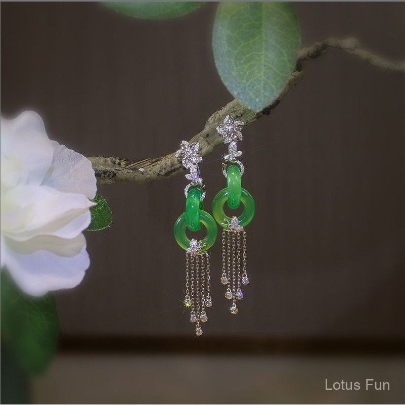 Mới - Tua rua mộc lan kẹp tóc retro cao cấp, cảm giác thoáng mát, phù hợp làm phụ kiện cho hanfu và sườn xám