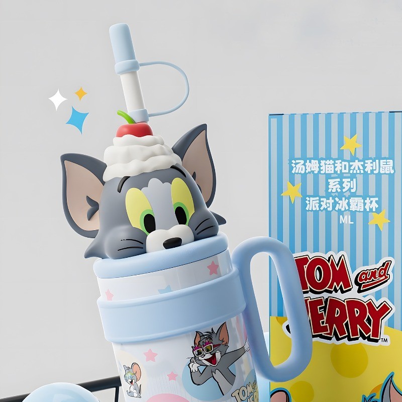 800ML Tom Và Jerry 316 Thép Không Gỉ Chân Không Cách Nhiệt Chai Quà Tặng Dễ Thương Cà Phê Lạnh Và Nóng Tumbler Bình Nước Giữ Nhiệt Cốc