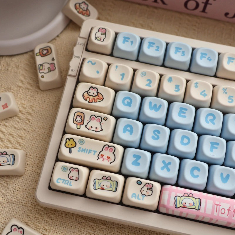 Toffee Rabbit Keycap MOA Keycap thăng hoa cực kỳ dễ thương / mkjf
