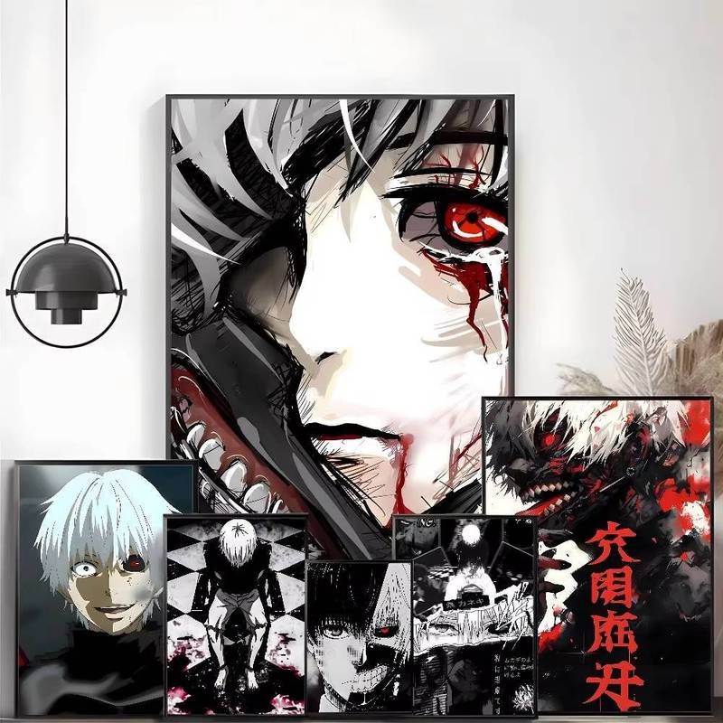 Poster nghệ thuật anime Tokyo Ghoul in canvas thích hợp cho mọi bức tường chống ẩm