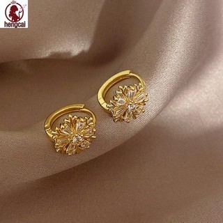 Bông tai hình bông tuyết vàng 18K – Quà tặng nữ không gây kích ứng