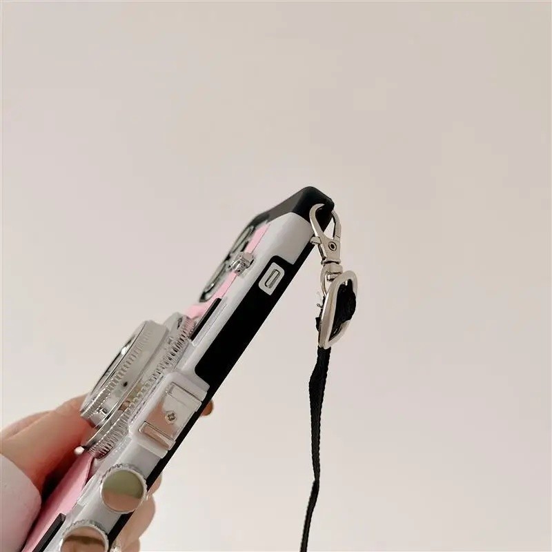 Ốp Lưng Camera 3D Retro Cho iPhone 17 16 15 14 13 12 11 Pro Max Plus Ốp Điện Thoại Emily Ở Paris Vỏ Cứng Chống Sốc 2 Trong 1 Bảo Vệ