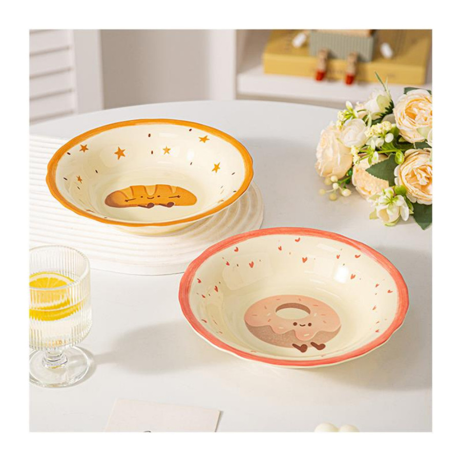 Đĩa Sứ Tráng Men Cao Cấp, Đĩa Sứ In Hình Dễ Thương SET020