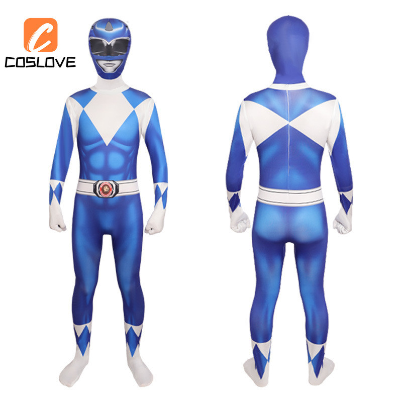 Anime Mighty Morphin Power Rangers Cosplay Quần Áo Trọn Bộ Trang Phục Áo liền quần Trang Phục Cho Trẻ Em Tiệc Halloween Cosplay