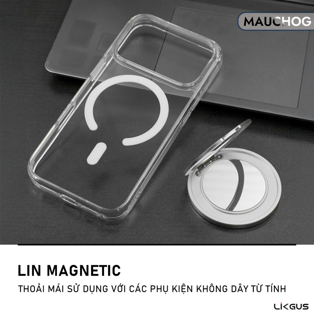 Ốp Trong Suốt Likgus Hỗ Trợ Sạc Không Dây Từ Tính Cho Điện Thoại iPhone 17 Pro Max 16 15 14 13 12