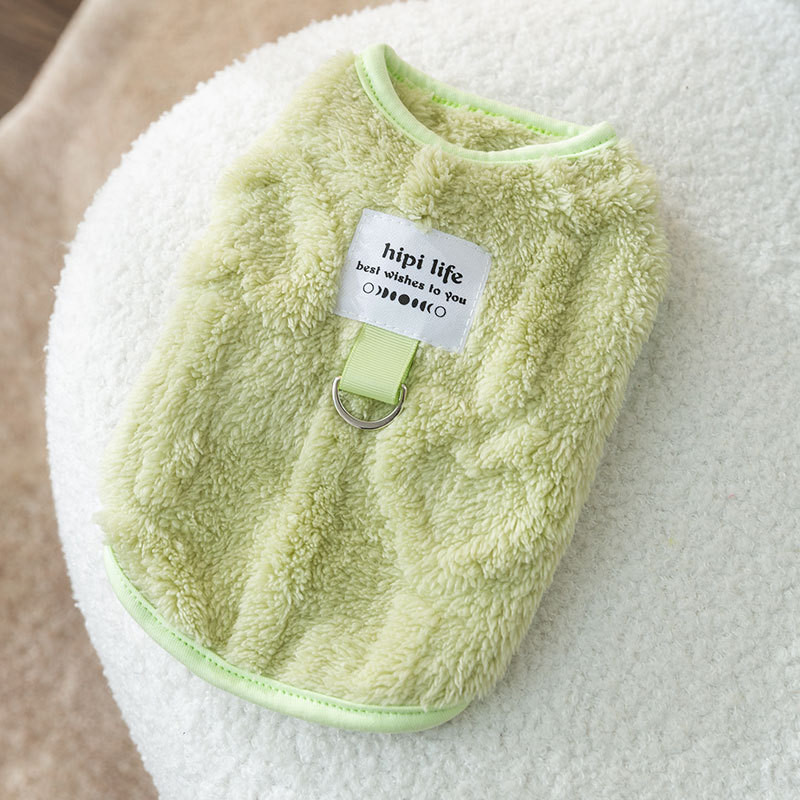 【Ready Stock】 Pet Clothes Autumn and Winter Warm Dog Clothes Cute Bear Traction Sweater Fluffy Jacket Puppy Cat Clothing WH0z