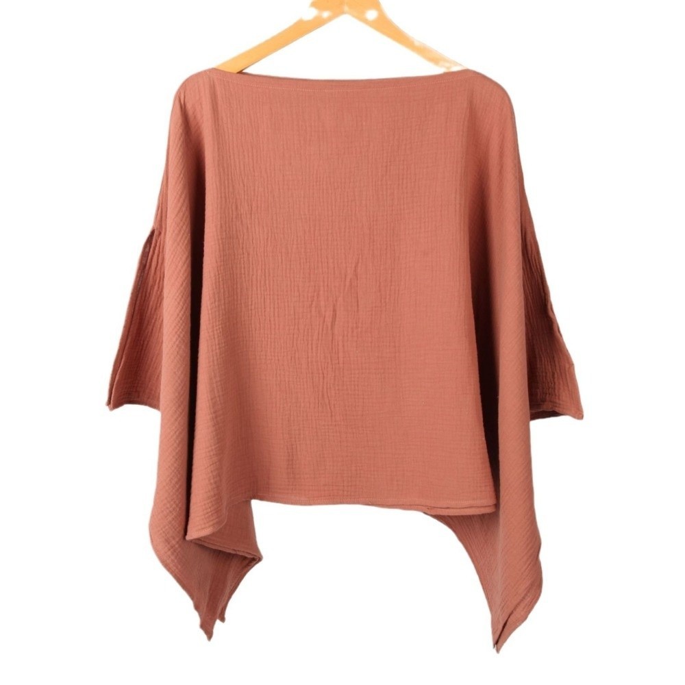 FUHUIOT Cho Mẹ Điều Dưỡng, Quần Áo Cho Ăn 2 Trong 1 Màu Trơn, Chăn Cotton Mềm Mại Đa Năng Thoáng Khí Ngoài Trời