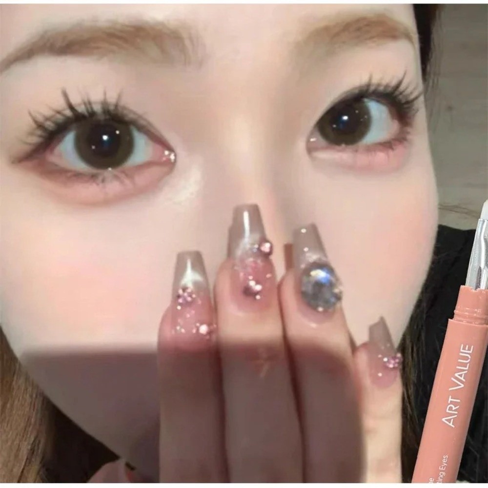 Gậy tằm ngủ MARGREDY, Bút phấn mắt Ombre 2 khóa màu, Bút Highlighter màu nâu hồng siêu mỏng 2 trong 1 Thích hợp cho người lười biếng