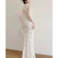 /𝙇.𝙎𝙩𝙪𝙙𝙞𝙤/ SHANGHAI - Đầm Ren +đầm lót cao cấp cách điệu sườn xám, hông phối lụa cánh hoa sang trọng