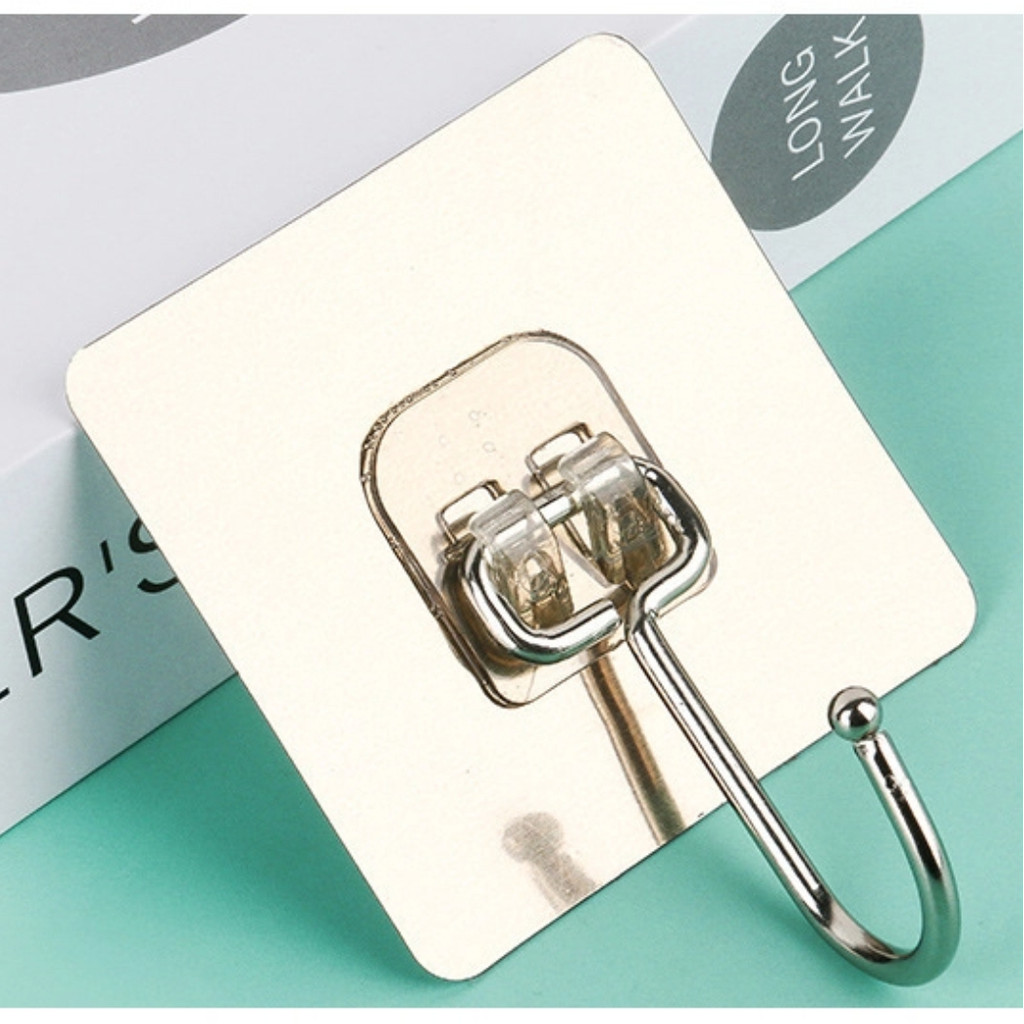 10PCS Móc treo tường lớn dính siêu chắc cho phòng tắm nhà bếp, móc trong suốt có móc nặng và không dấu vết