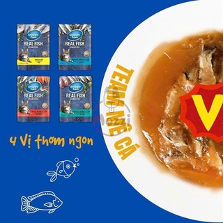 [Gói 85gr] Pate cho mèo Snappy Tom Real Fish Real Meat