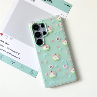 Ốp điện thoại họa tiết dây chuyền đáng yêu màu xanh lá cây có thể so sánh cho Samsung A23 A24 A25 a55 s25 s22plus ultra Case Girly S23 S23Plus s23fe s24 s24plus s24ultra s21FE Vỏ