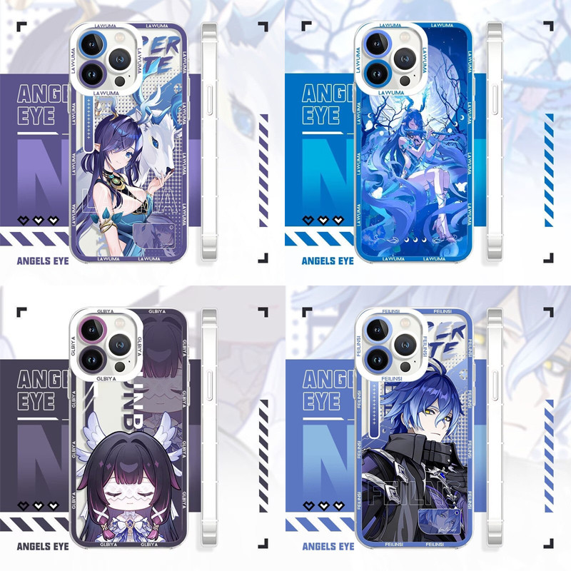 Genshin Impact Flins Lauma Columbina Ốp Lưng Cho IPhone 14 15 16 17 Pro Max 14 15 16 Plus 16e 17AIR Ốp Lưng Mềm Trong Suốt Anime Hoạt Hình Hoạt Hình Chống Sốc TPU Trong Suốt Chống Rơi