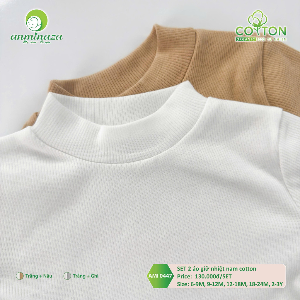 Set 2 Áo Giữ Nhiệt Bé Trai Vải Cotton Ấm Áp Giữ Nhiệt Tốt - Hàng Chính Hãng MIN0447