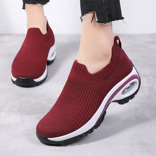 Giày thể thao nữ Slip On Giày đan thoáng khí có dệt kim trên cho nữ Bé gái Đi lại hàng ngày