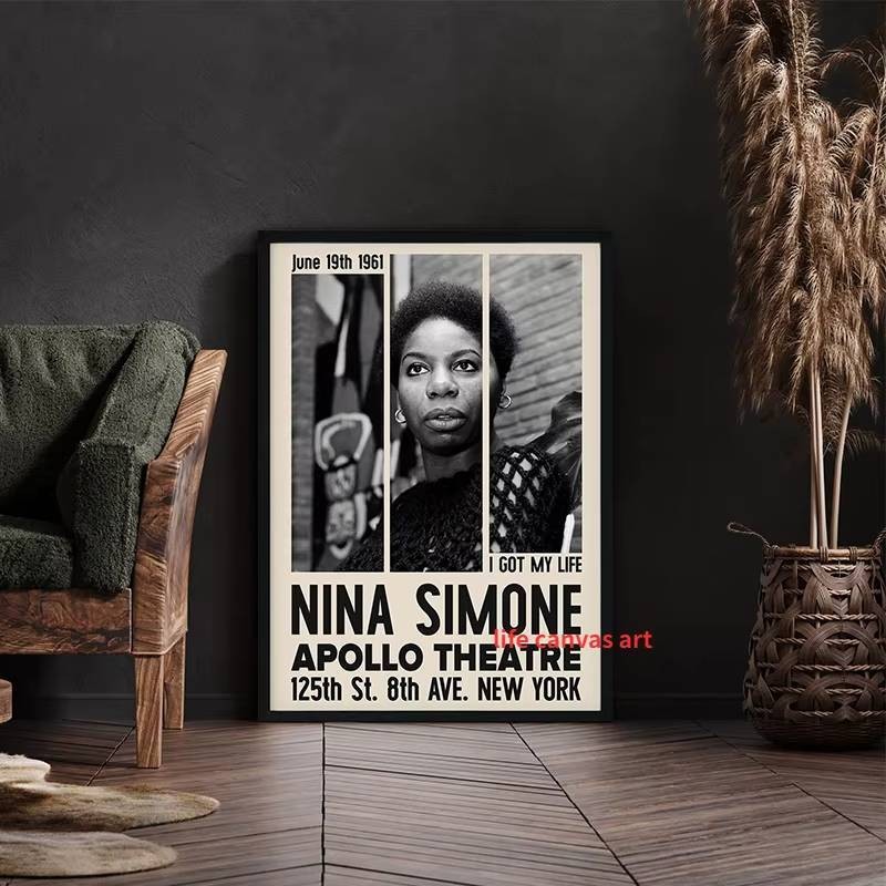Nhạc Retro Jazz Buổi Hòa Nhạc Nina Simone _ Miles Davis _ Louis Armstrong Ca Sĩ Nghệ Thuật Poster Tranh Canvas Nghệ Thuật In Hình Ảnh Trang Trí Nhà
